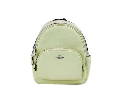 COACH Mini Court Pale Lime Pebbled Leather Shoulder Backpack Bag