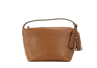 Tory Burch Thea Small Moose Pebbled Leather Slouchy Shoulder Handbag