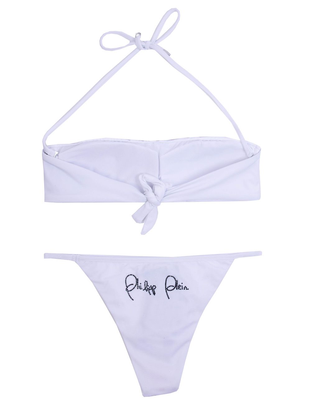 Philipp Plein Crystal Logo Bandeau Bikini