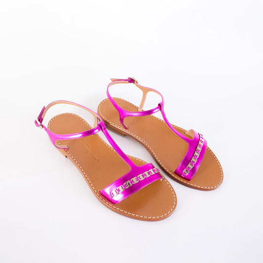 Salvatore Ferragamo Elegant Fuchsia Leather Sandals