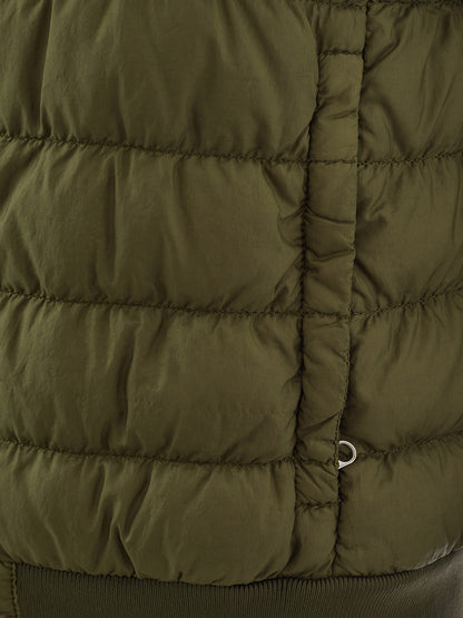 Woolrich Elegant Green Quilted Bomber Jacket