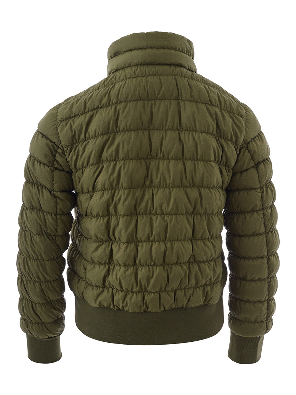 Woolrich Elegant Green Quilted Bomber Jacket