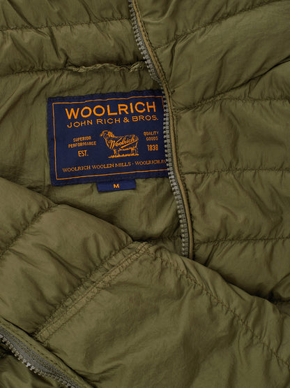 Woolrich Elegant Green Quilted Bomber Jacket