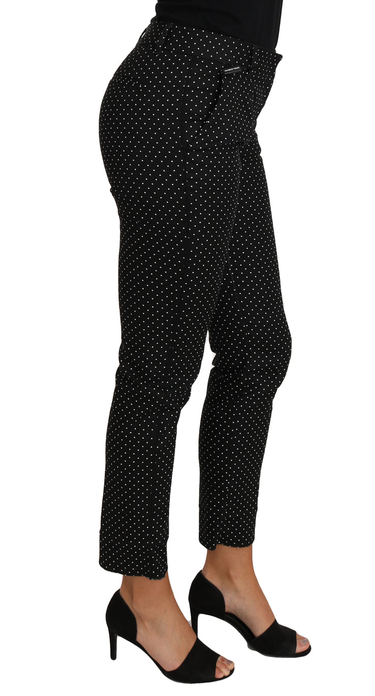 Dolce & Gabbana Elegant Polka Dot Cropped Trousers