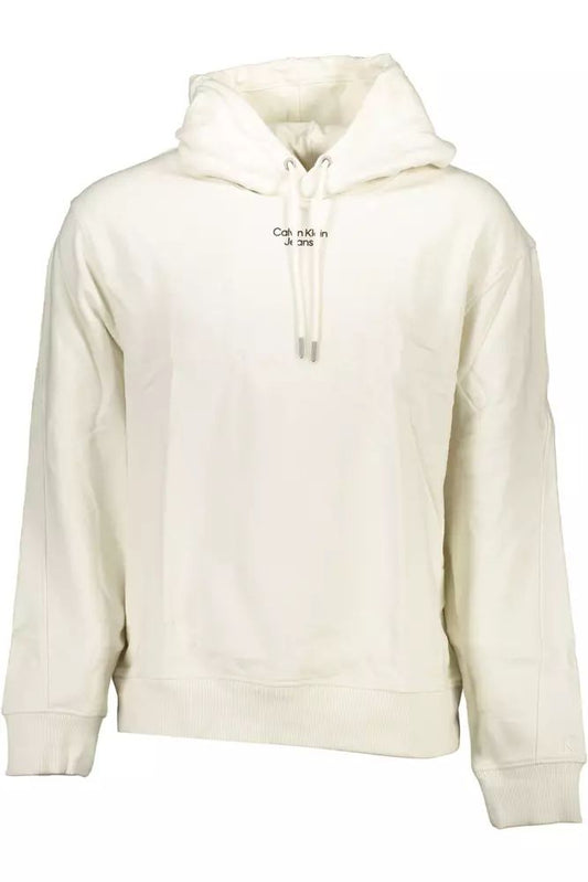 Calvin Klein Elegant White Cotton Hooded Sweatshirt