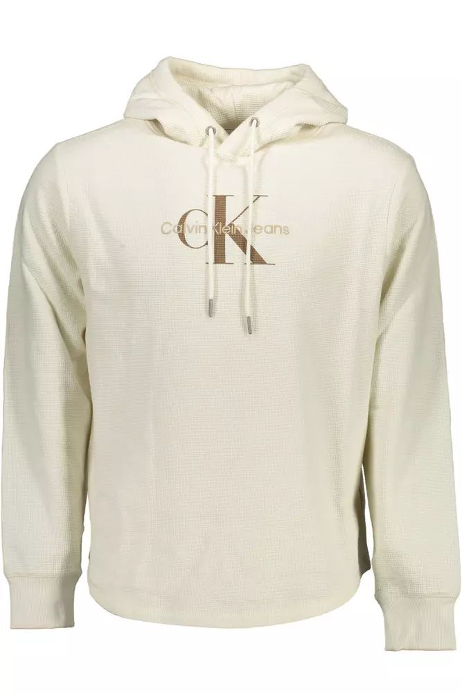 Calvin Klein Elegant White Hooded Sweater