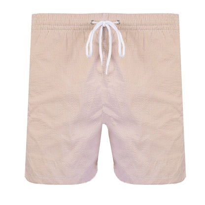 Malo Elegant Beige Striped Swim Shorts