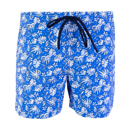 Malo Elegant Blue Leaf Print Swim Shorts