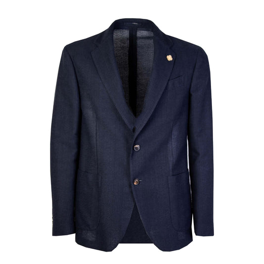 Lardini Elegant Blue Two-Button Cotton Jacket