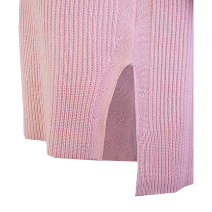 Malo Chic Pink Ribbed Cashmere Sweater