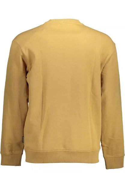 Napapijri Beige Cotton Sweatshirt with Central Zip Pocket