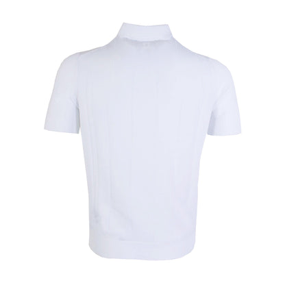 Lardini Elegant Knit-Effect White Polo Shirt