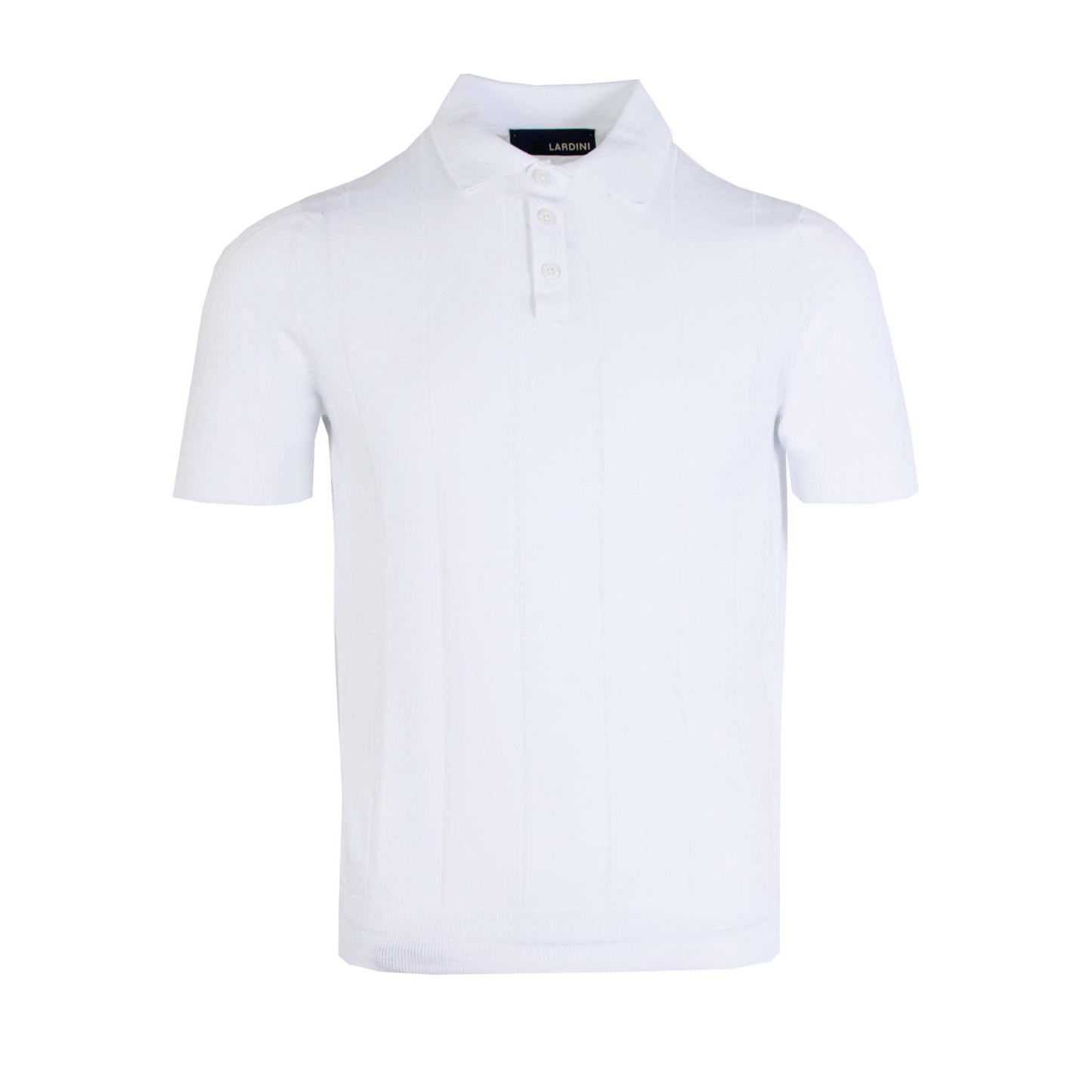 Lardini Elegant Knit-Effect White Polo Shirt