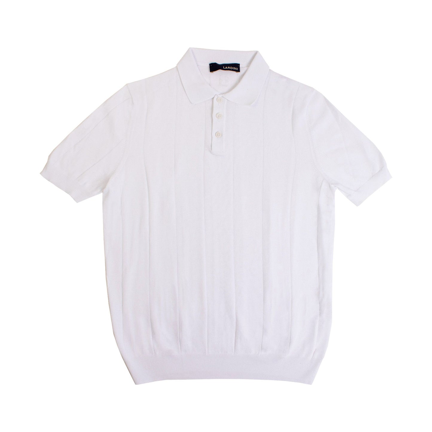 Lardini Elegant Knit-Effect White Polo Shirt