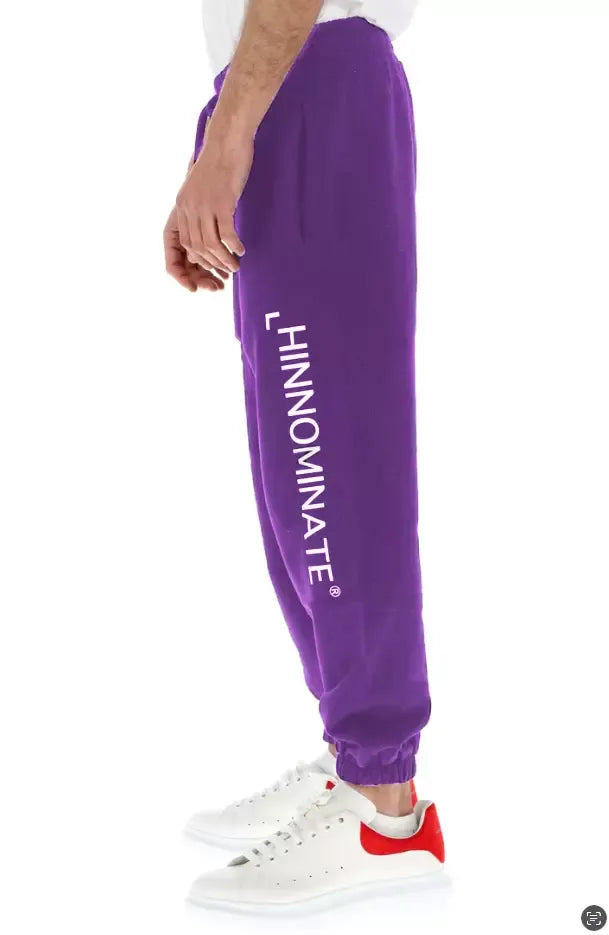 Hinnominate Elegant Purple Drawstring Cotton Trousers