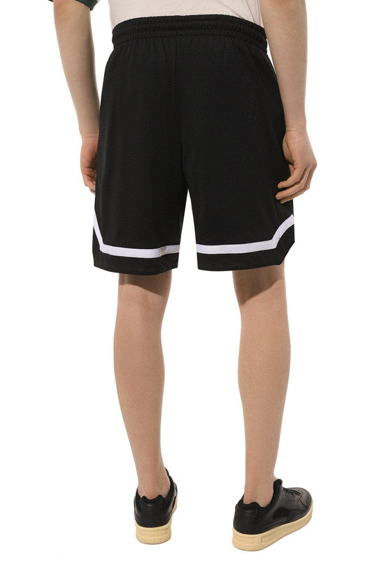 Comme Des Fuckdown Sleek Black Bermuda Shorts with Logo Detail