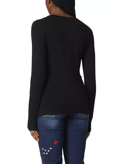 Love Moschino Elegant Long-Sleeved Cotton Logo Tee