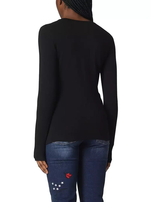 Love Moschino Elegant Long-Sleeved Cotton Logo Tee