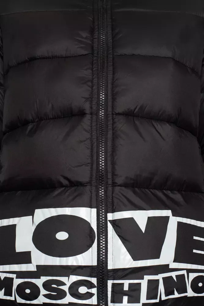 Love Moschino Chic Nylon Down Jacket with Bold Logo