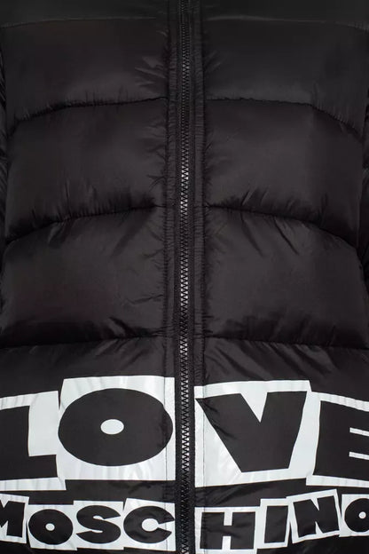 Love Moschino Chic Nylon Down Jacket with Bold Logo