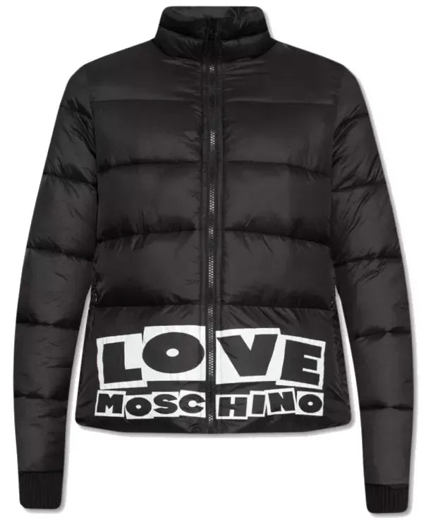 Love Moschino Chic Nylon Down Jacket with Bold Logo