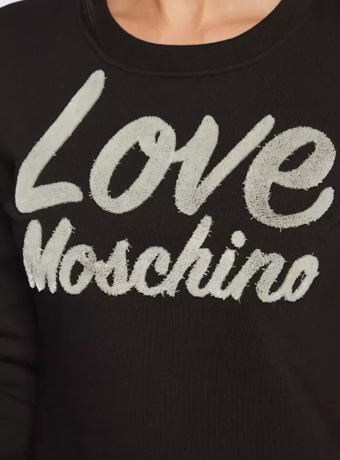 Love Moschino Chic Embossed Logo Cotton Blend Dress