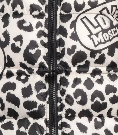 Love Moschino Chic Leopard Print Down Jacket