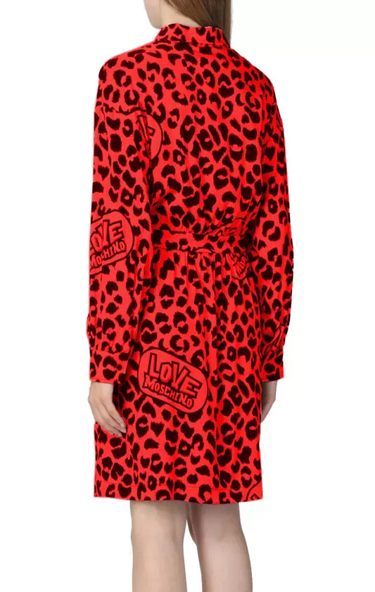 Love Moschino Elegant Viscose Blend Leopard Print Dress