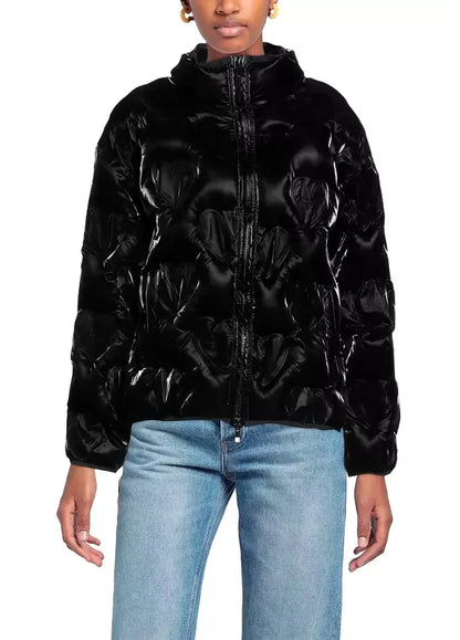 Love Moschino Chic Heart-Adorned Black Down Jacket