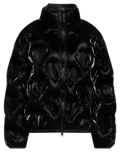 Love Moschino Chic Heart-Adorned Black Down Jacket