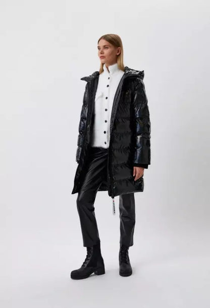 Love Moschino Elegant Painted Effect Long Down Jacket