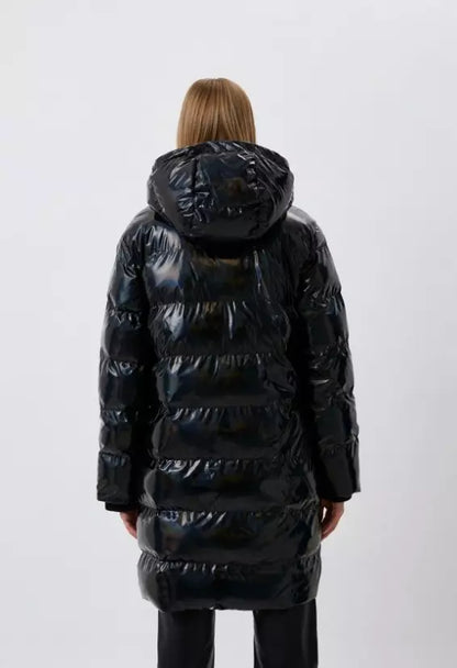 Love Moschino Elegant Painted Effect Long Down Jacket