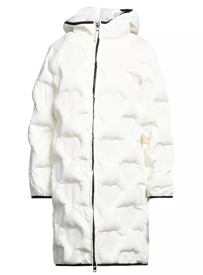 Love Moschino Chic Quilted Heart Long Down Jacket