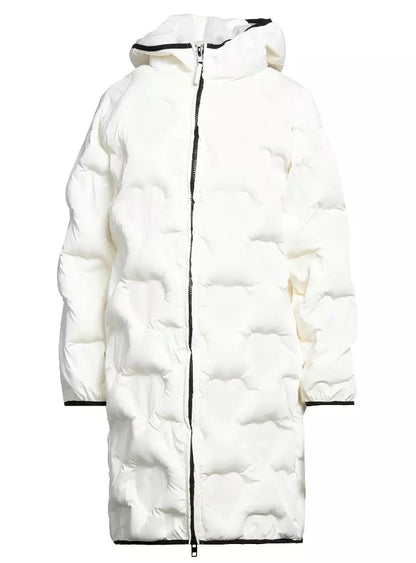 Love Moschino Chic Quilted Heart Long Down Jacket