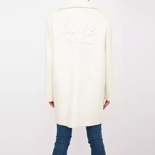 Love Moschino Chic White Winter Elegance Long Coat