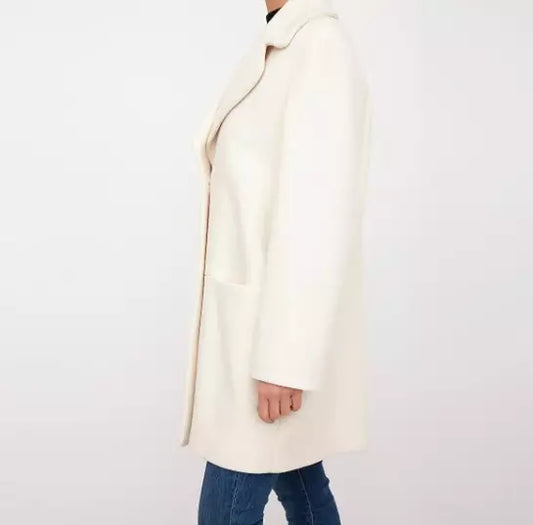 Love Moschino Chic White Winter Elegance Long Coat