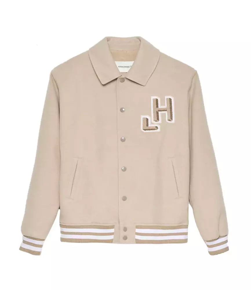 Hinnominate Chic Hazelnut Beige Bomber Jacket - Collegial Style