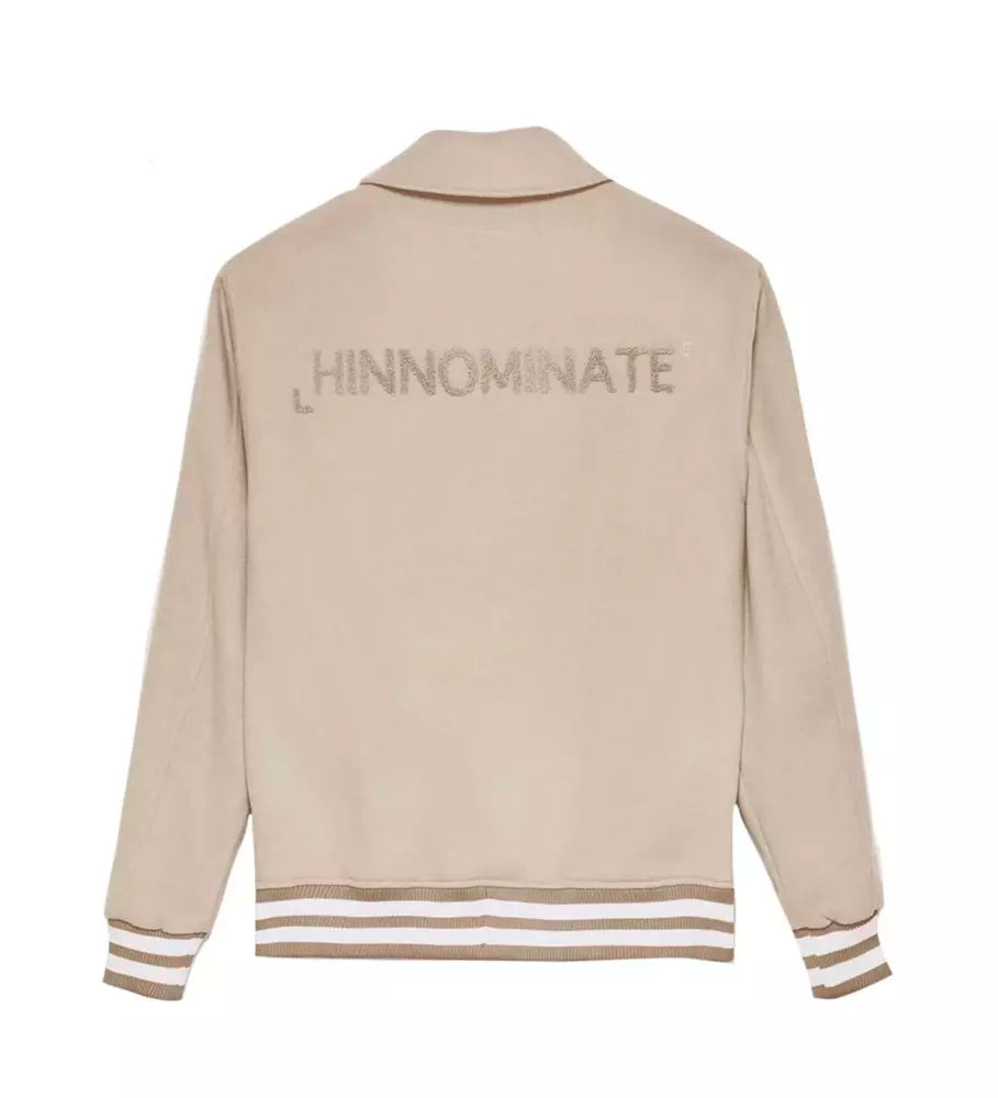 Hinnominate Chic Hazelnut Beige Bomber Jacket - Collegial Style