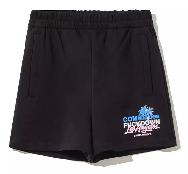 Comme Des Fuckdown Chic Black Cotton Shorts with Side Pockets