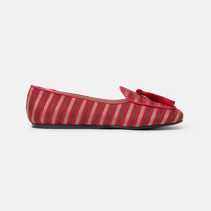 Charles Philip Red Silk Tassel Moccasins - Unisex Elegance