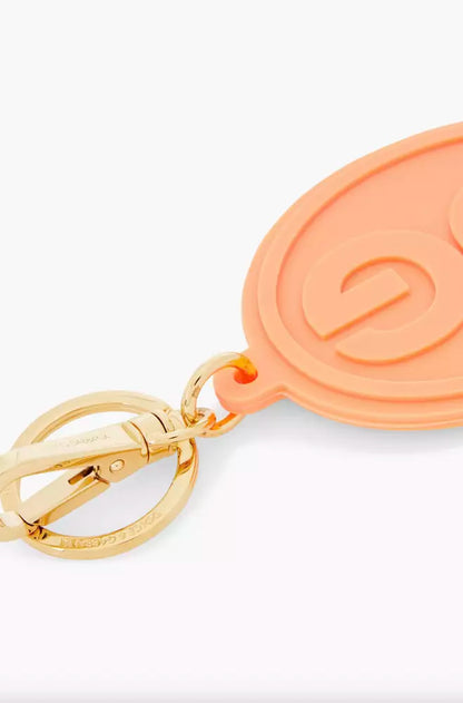 Dolce & Gabbana Elegant Orange Keychain with Gold Hardware