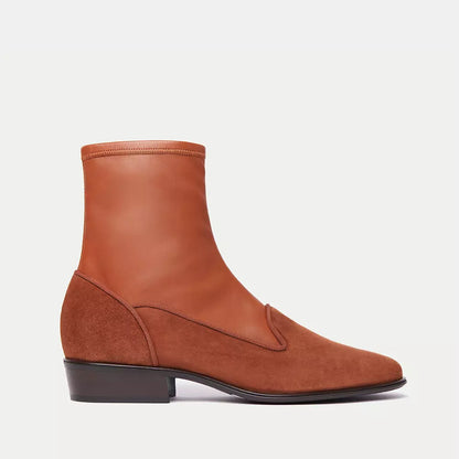 Charles Philip Elegant Suede Ankle Boots in Rich Brown