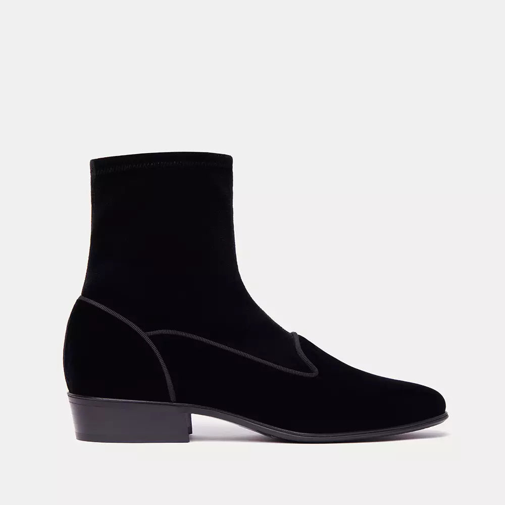 Charles Philip Sleek Suede Ankle Boots in Elegant Black