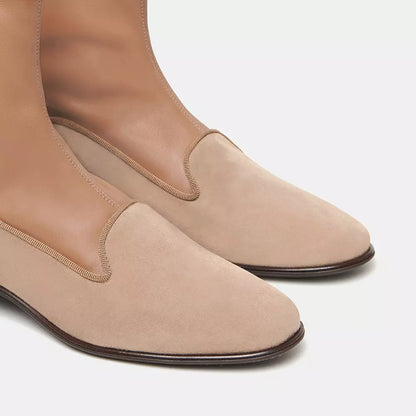 Charles Philip Elegant Suede Ankle Boots in Beige