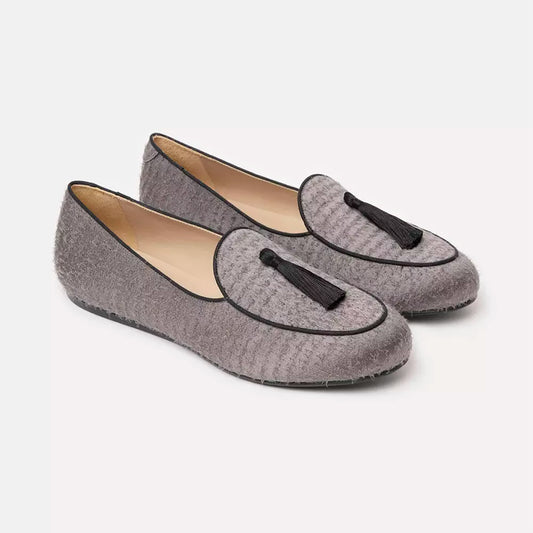 Charles Philip Elegant Textured Gray Slip-On Loafers