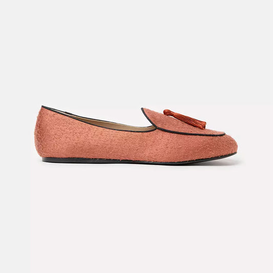 Charles Philip Elegant Rust Silk Tassel Loafers