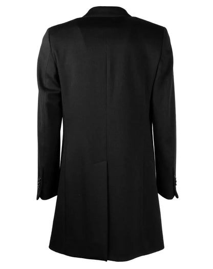 Made in Italy Elegant Black Virgin Wool Men's Coat