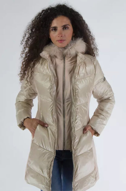 Yes Zee Chic Beige Padded Hooded Jacket