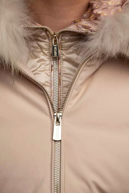 Yes Zee Chic High-Collar Hooded Women's Jacket with Fur