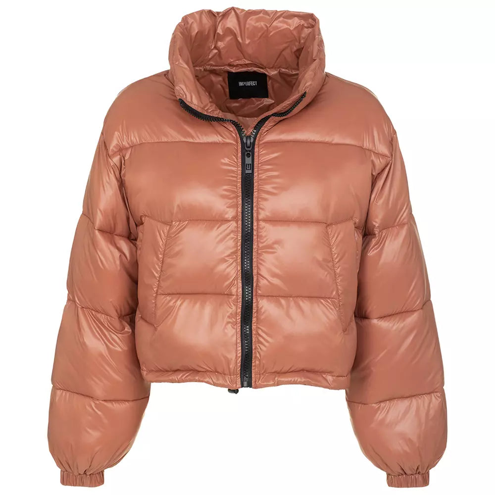 Imperfect Chic Pink Polyamide Short Down Jacket